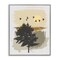 Birds Flying Over Tree Quick Abstract Grunge Painting Framed Giclee Art